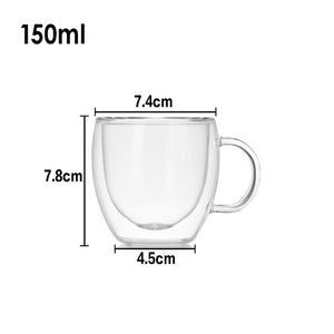 Heat Resistant Double Wall Glass Coffee/Tea Cups And Mugs Travel Doubl –  Cute Sloth Mug