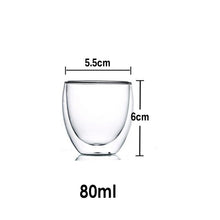 Load image into Gallery viewer, Heat Resistant Double Wall Glass Coffee/Tea Cups And Mugs  Travel Double Coffee Mugs With The Handle Mugs Drinking  Shot Glasses